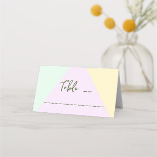 Muted Pastel Geometric Wedding Place Card