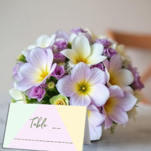 Muted Pastel Geometric Wedding Place Card