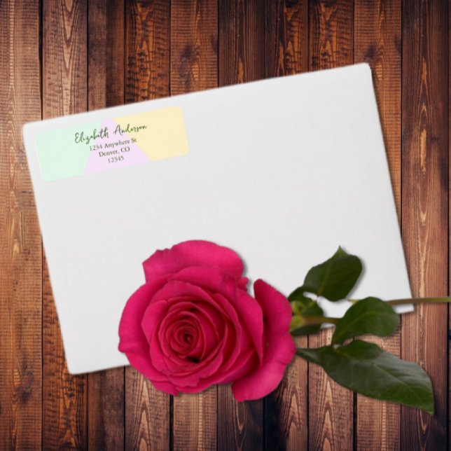 Muted Pastel Geometric Wedding Return Address Label (Creator Uploaded)