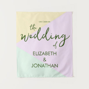 Muted Pastel Geometric Wedding Tapestry
