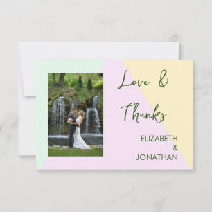 Muted Pastel Geometric Wedding Thank You Card