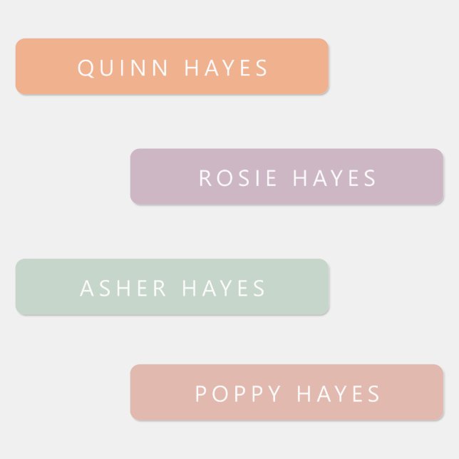Muted Pastel Name Labels (Group)