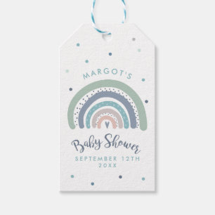 Muted Pastel Rainbow Baby Shower Favour Gift Tags