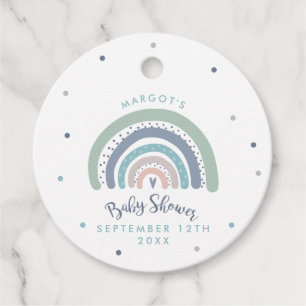 Muted Pastel Rainbow Baby Shower Favour Tags