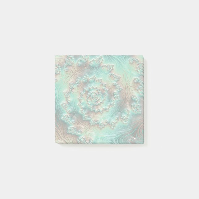 Muted Pastel Spiral Fractal Post-it Notes (Front)