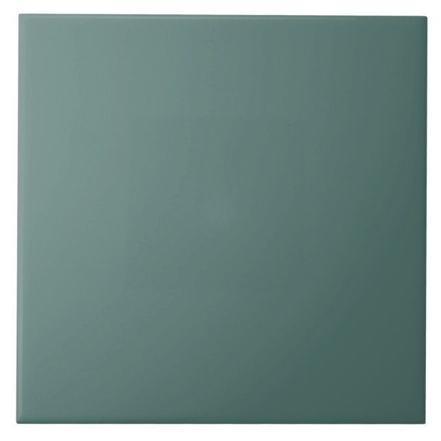 Muted Pine Green Ceramic Tile. Tile (Front)