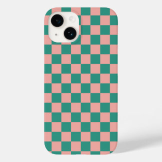 Muted pink and green chequerboard design  Case-Mate iPhone 14 case