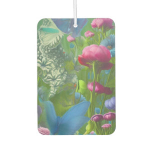 Muted pink, blue and White floral  Car Air Freshener