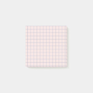 Muted Pink Chequered Pattern Soft Grid Design  Post-it Notes