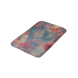 Muted pink flowers bath mat