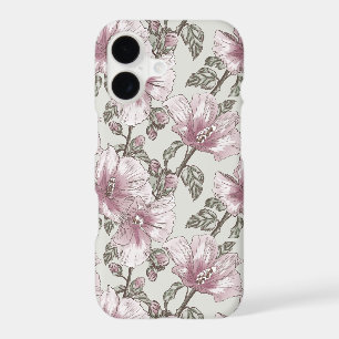Muted Pink Hibiscus Flowers Pattern