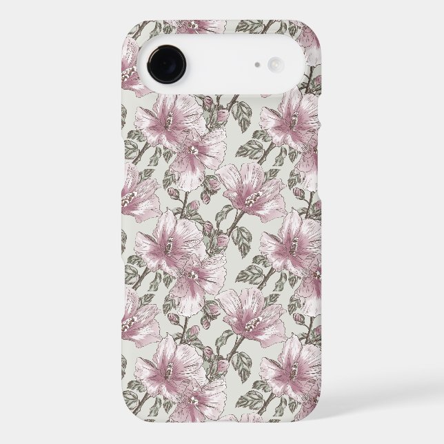 Muted Pink Hibiscus Flowers Pattern Case-Mate Samsung Galaxy Case (Back)