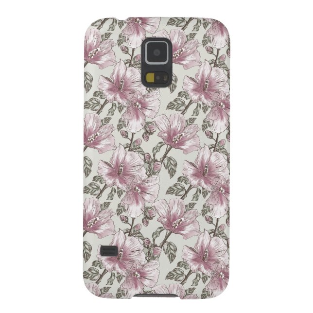 Muted Pink Hibiscus Flowers Pattern Case-Mate Samsung Galaxy Case (Back)