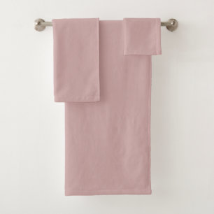 muted pink solid  bath towel set