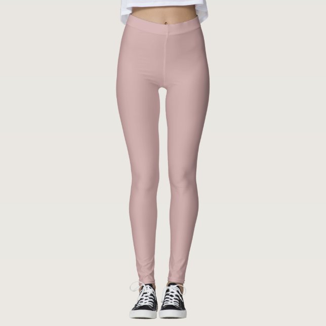 muted pink solid  leggings (Front)