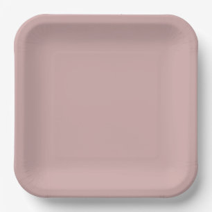 muted pink solid  paper plate
