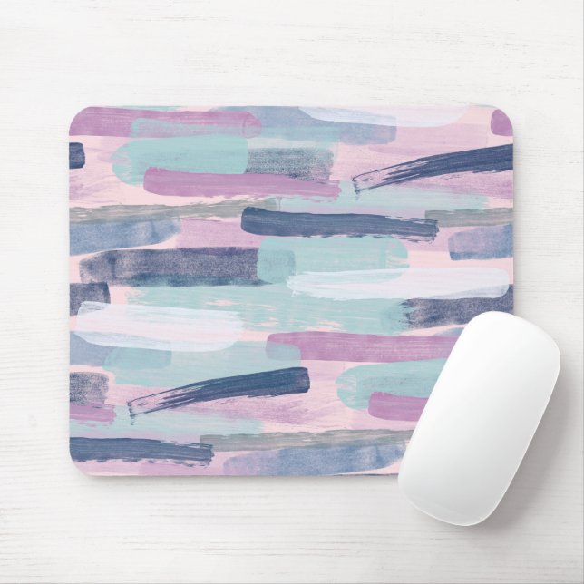 Muted Pinks & Purples Striped Mousepad (With Mouse)