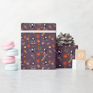 Muted Plum Halloween Little Witch Wrapping Paper