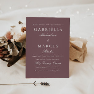 Muted Plum Wedding Invitation