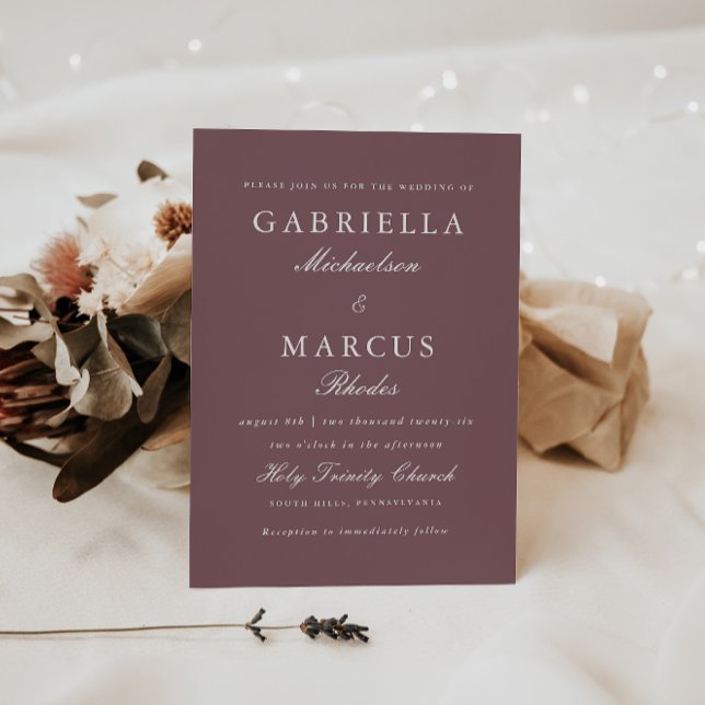 Muted Plum Wedding Invitation (Creator Uploaded)