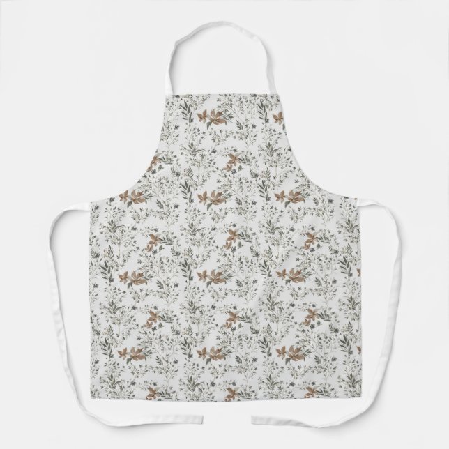 Muted Poinsettas All-Over Print Apron (Front)