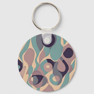 Muted purple and blue abstract waves  key ring