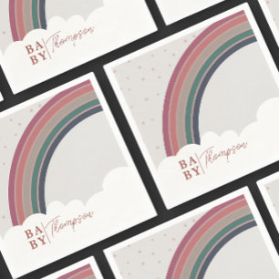 Muted Rainbow Baby Shower Girl Napkin