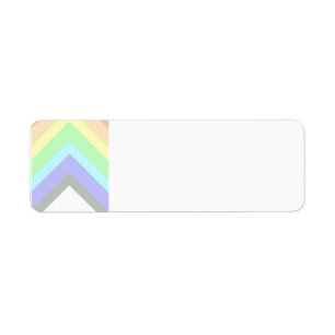 muted rainbow chevron return address label