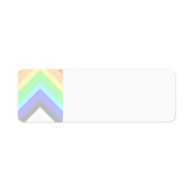 muted rainbow chevron return address label (Front)