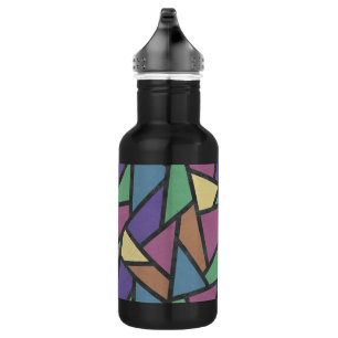 Muted rainbow colours mosaic pattern 532 ml water bottle