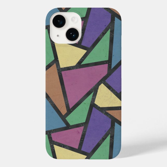 Muted rainbow colours mosaic pattern Case-Mate iPhone case (Back)