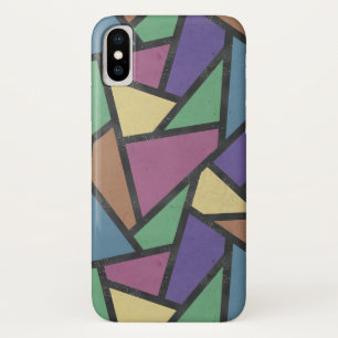 Muted rainbow colours mosaic pattern iPhone x case