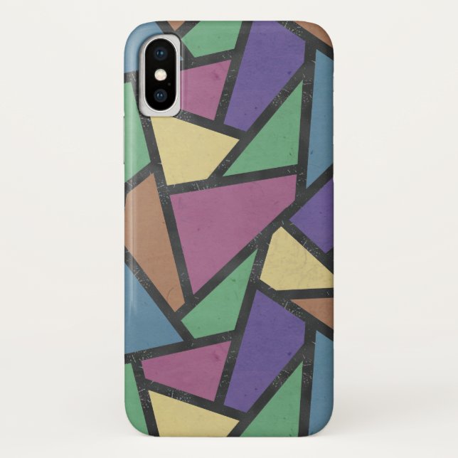 Muted rainbow colours mosaic pattern Case-Mate iPhone case (Back)