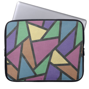 Muted rainbow colours mosaic pattern laptop sleeve