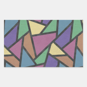 Muted rainbow colours mosaic pattern rectangular sticker