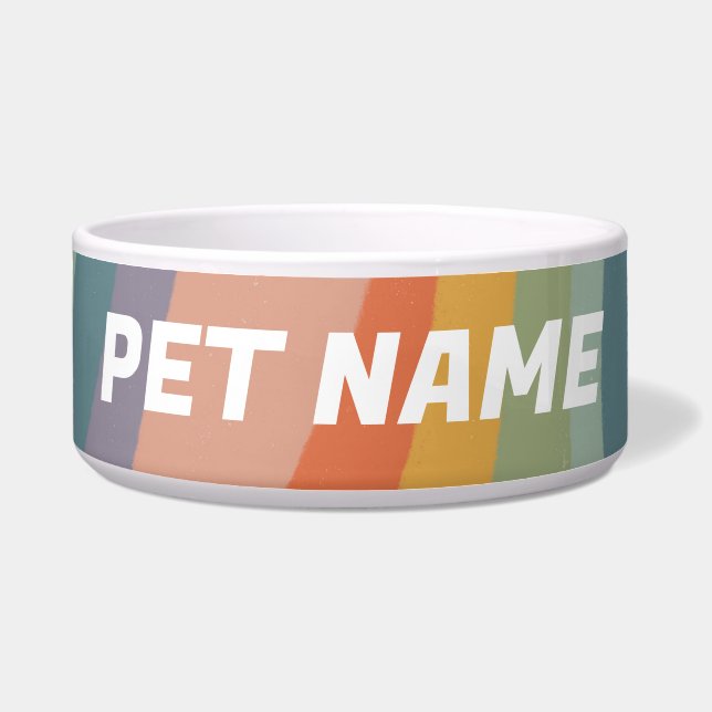 Muted  Rainbow Customised Dog Pet Water Food (Front)