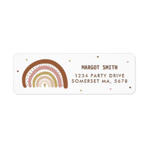 Muted Rainbow Pastel Rainbow Return Address Label