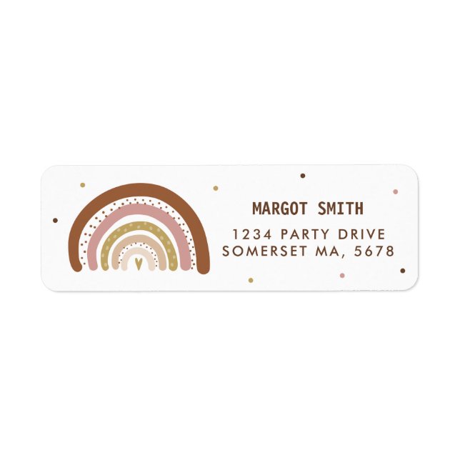 Muted Rainbow Pastel Rainbow Return Address Label (Front)