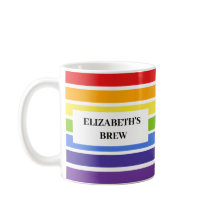 Muted Rainbow Striped Custom Name's Brew