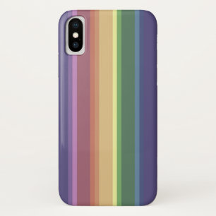 Muted rainbow stripes iPhone x case
