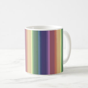Muted rainbow stripes coffee mug