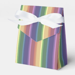 Muted rainbow stripes favour box