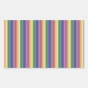 Muted rainbow stripes rectangular sticker
