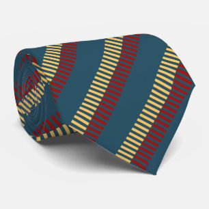 Muted Red Blue Yellow Unique Pattern Tie
