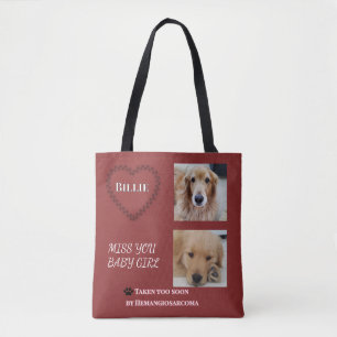 Muted Red Double-Sided Pet Tribute Tote Bag