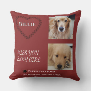 Muted Red Forever Heart Tribute Cushion