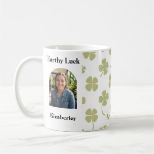Muted Sage Green Lucky Charm Personalized Coffee Mug
