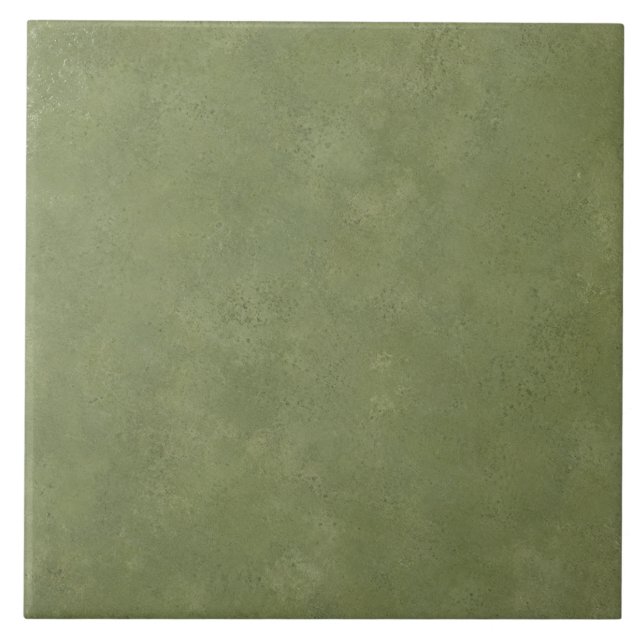 Muted Sage Green Rustic Glaze Texture Ceramic Tile (Front)