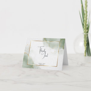 Muted Sage Marble Abstract Thank You Card