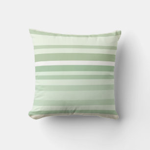 Muted Sage & Olive Green Variegated Stripes Cushion